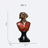 Material: Harz CCWDRZ Statue-Vintage lustige Tiere Uniform Büste Skulptur Ornament/Hund Katze Pferdekopf künstliche Statue/gedenken Haustiere Home Schaustück-Hund-A