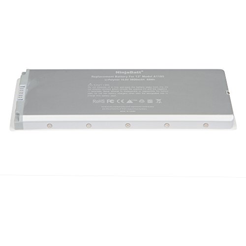 NinjaBatt Laptop-Akku für Apple MacBook 13 inch A1181 A1185 MA561 020-5071-B 661-3958 661-4571 661-4703 661-5070 MA566 MB403 MB403LL/A MB061LL/A – White - 3