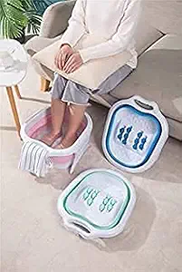 Mixen |Folding Foot tub Massage Roller - Portable Foot Massager Foot Soaking Tub, bucket for feet, foot bath, foot tub,Home Spa Pedicures For Soaking Feet Apply Callus Remover (MULTY)
