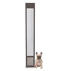 PetSafe Freedom Aluminum Patio Panel Sliding Glass Dog and Cat Door, Adjustable 76 13/16 in to 80 11/16 in - Medium Bronze Pet Door