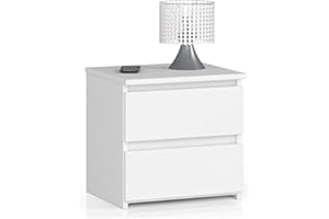 AKORD | Comodini Picolo con 2 Cassetti | Armadio Camera da Letto | Mobiletto Multiuso | Cassettiera Scrivania | Salvaspazio | | 40 x 40 x 35 cm | 16mm Pannello laminato | Bianco