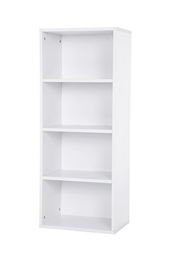 Songmics Bibliothèque Etagère de bureau pour salle de séjour, chambre ou bureau 42,5 x 106,5 x 29,5 cm Blanc LBC104W