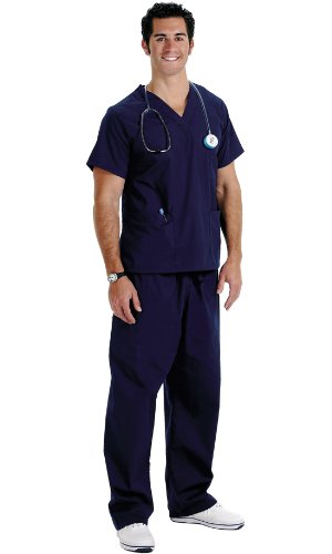 Prestige Medical USA Nurse Complete Uniform, Premium Quality, 5 Pockets, Size XXL, Unisex, Colour: Dark Blue