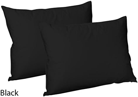 Black Pillow Case Pair Plain Dyed Polycotton Only
