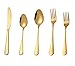 Produktbild Aofanhome Kitchen Besteck 5 Stück Edelstahl Besteck Löffel Titanium Plated Messer Löffel Multicolor, Titan Gold 5 Stück