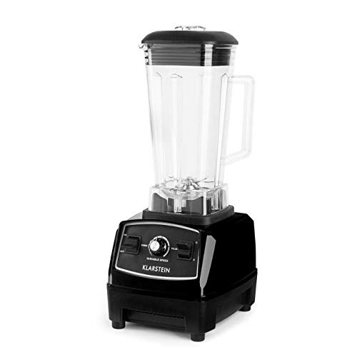 Klarstein 2G-B frullatore professionale green smoothie con caraffa senza BPA (frullati, macinazione,1200W, 2l, 6 lame in acciaio inox) - nero
