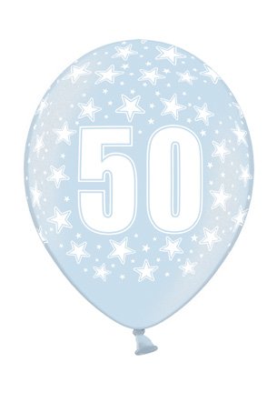 6 Luftballon 30 cm zum 50. Geburtstag – Zufällig gemischt aus 9 Farben – Kleenes Traumhandel® - 5