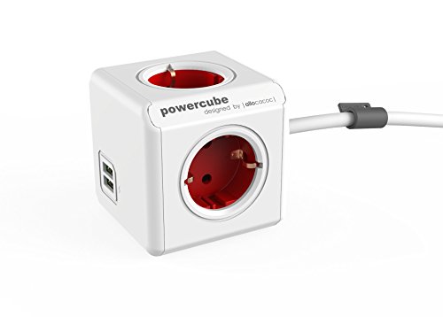 PowerCube DuoUSB - Ladr  n Multiple y alargador con 4 enchufes