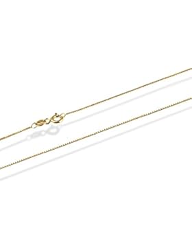 14 Karat / 585 Gold Feine Italienisch Venezianer Box Kette Gelbgold Unisex - Breite 0.75 mm - verschiedene Längen