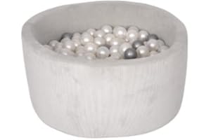 ‎MISIOO MISIOO Corduroy Bällebad - Bällebad Kinder für Baby Zimmer - Baby Spielzeug - Maschinenwaschbar - Öko-Tex - Rund