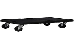 Art Plast Plataforma con ruedas, en polipropileno 580 x 380 x h 40 mm, montado 580 x 380 x h 120 mm, con sistema de enganche para poder ampliar la plataforma, Color Negro