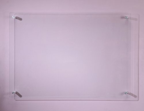 Pizarra Transparente de Borrado en Seco de Vidrio - 60 cm x 90 cm - 23 5 8  x 35 1 2  - Incluye Pizarra y Bandeja en Aluminio para Marcadores