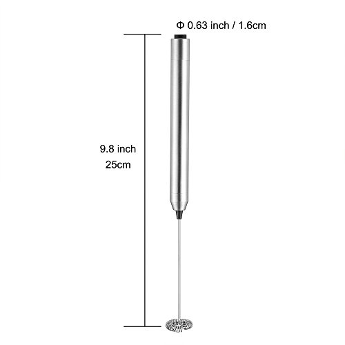 eSky24 Handheld Milchaufschäumer aus Edelstahl, Cremigster Milchschaum, leicht und stabil, silber - 2