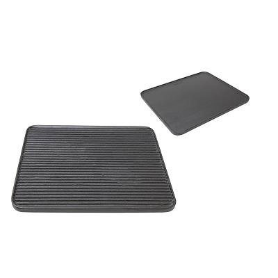 Plaque grill plancha recto verso en fonte sans revêtement 