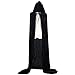 Produktbild Ganquer Mantel Unisex Verkleidung Kostümparty Velvet mit Kapuze Halloween Lang Umhang Rollenspiel (110Black) - Schwarz, 170
