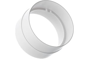 EUROPLAST Ø 100mm Conector para Tubos Redondos de Ventilación - Tubo/Conducto de Ventilación - Plástico PVC