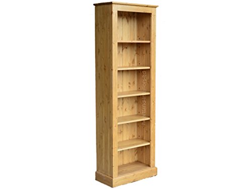Solid Pine Bookcase, 6ft x 2ft Handcrafted & Waxed Adjustable Display Alcove Shelving Unit, Bookshelves. Choice of Colours. No flat packs, No assembly (BK62)