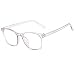 Produktbild REALIKE Unisex Damen und Herren Brille Klassische Flacher Spiegel Runder Rahmen Brillengestell Elegant Brillengestell Aus,Anti-Blaulichtbrille, (Farbe : Schwarz, Rosa, Grau, Blau)