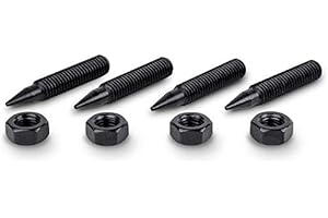 PrecisionGeek - M6 Black Steel Solid Speaker Spikes L=35mm (incl. 4x locking nuts)- Set of 4 pcs