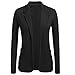 Produktbild UJUNAOR Frauen Einfarbig Langarm Strickjacke Blazer Top Herbst Casual Mantel(Schwarz,CN 2XL)