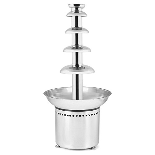 ZauberLu 68CM Schokobrunnen 5 Etagen Schokoladenbrunnen Profi Schokoladenfontäne mit Lebensmittelechte Förderschnecke Edelstahl-Kaskaden für Perfekten Schokoladenfluss (5 Etagen Schokobrunnen) - 5