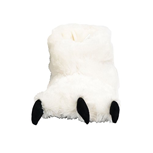 LazyOne Unisex White Bear Paw Slipper Adult XL