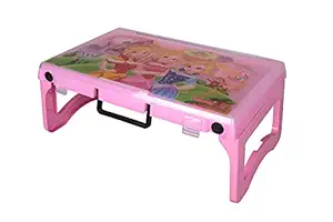 Halsey Multi-Utility Compact | Light Weight |Foldable Study Desk/Computer Table (Pink)