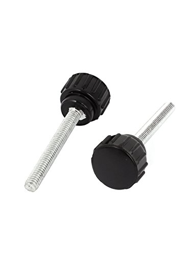 sourcingmap® Drehbank M4 x 15 mm x 30 mm Schwarz Runde Kopf Griffschraube Rändelknöpfe 10 St - 2