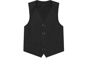 Hoseirty Kids Boys Formal Tuxedo Suit Vest Wedding Prom Party Outfit Waistcoat Gentleman Christenings Formal Suit Vest