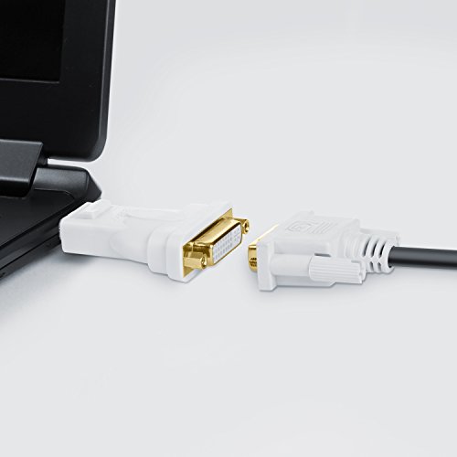 CSL – HQ Premium DisplayPort (DP) auf DVI-I-Adapter | Zertifiziert / HDCP und EDID | Full HD 1080p Auflösung | vergoldete Kontakte | für Grafikkarten / PC / Beamer / Monitor | weiß (matt) - 4