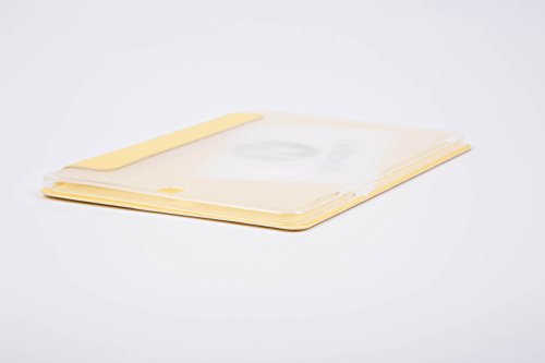 Samsung Galaxy Tab S2 9.7 TASCHE Hülle HINTEN RÜCKSEITE TRANSPARENT Case Etui für Wi-Fi SM-T810 LTE SM-T815 Smart Cover mit Auto Sleep Wake up / Standfunktion + Capacitive Stylus + Displayschutzfolie – GELB - 2