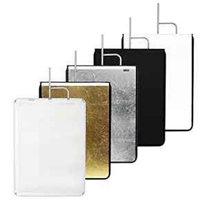 Selens Metal Flag Panel Reflector Set with Soft White, Black, Silver, Gold Cover Cloth and Diffuser for Photography Studio Video Shooting Portrait Photography Filming, 18x24in/45x60cm
