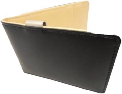 Money Clip Wallet - Leather Credit Card Holder, Clip for Your Money, Slim, Fits in Your Front Pocket Without Bulging, Essential Accessory for Minimalists, Black/Cream - Best Guarantee