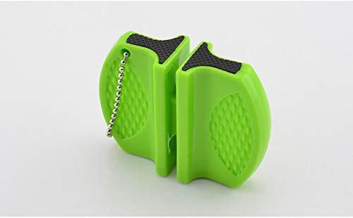 Preisvergleich Produktbild ADSIKOOJF tragbare Mini - Küche Messerschärfer Küchenhelfer Zubehör kreatives Schmetterlings - Typ Zweistufige Camping Taschenmesserschärfer Green