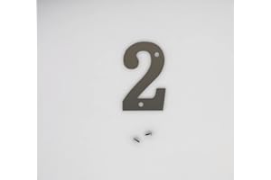 Just Cutters 3'' House Numbers + Letters Metal - Rustic Steel Door Numbers for Indoor and Outdoor Use (Number 2)