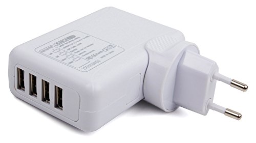 Preisvergleich Produktbild DURAGADGET Vierfacher EU-USB-Ladestecke für LG G8 ThinQ