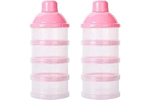 YICARE 2 boites dosseuses de lait?Doseuse Poudre de Lait?Distributeur de lait en Poudre?bébé lait en poudre Distributeur?Bébé alimentaire portable Conteneur (Rose)