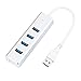 Produktbild Wokee USB Ultra Slim 3.0 4-Port Multi Hub Splitter Aluminium Adapter High Speed für PC Laptop Mac USB Daten Hub für Apple MacBook Air Laptop PC Tablet Super Speed Ladegerät