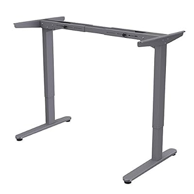 FlexiSpot E2S Bureau Réglable Electrique en hauteur Bureau Debout Cadre seul, Bureau En Acier Avec Un Clavier Smart Pour Mémoire Automatique (Gris)