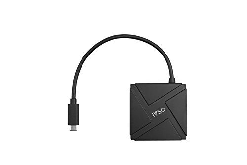 IVSO® New SuperSpeed USB 3.1 Type C 4 Port Hub Adapter USB ladestation Ladegerät Ladestation Ladedock für Apple The new MacBook (2304×1440) 12 Zoll Notbook , Chromebook Pixel 2015, MSI Gaming Notebooks,Surface Pro 4 Tablet PC etc ,Schwarz - 3