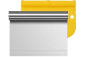 Tibapla 2 unidades de plástico para masa, cortador de masa de acero inoxidable con escala de medición para hornear, cortador de masa, fácil de sostener para pasta, pizza, herramienta de horneado