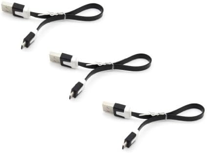 ChineOn Short Flat Micro USB Sync Data charg Cable for Galaxy S4 i9500 S3 i9300 S2 S(Pack of 3: Black)