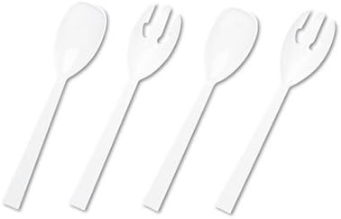 Tablemate® - Table Set Plastic Serving Forks &amp; Spoons, White, 2/Pack, 12 Packs/Box - Sold As 1 Box - Two serving forks and two serving spoons per pack.