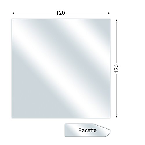 Funkenschutzplatte, Glasbodenplatte mit Facette, Quadrat, 6 mm stark, 120 x 120 cm
