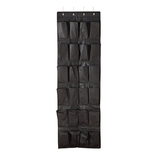 Colleer® praktische Ordnungssysteme an der Tür mit 24 Taschen/Türregal, Hängeorganizer, Hängeaufbewahrung, Schuhschränke, Multifunktionale Aufbewahrungstasche (Schwarz) - 3
