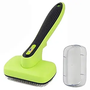 Pet Brushes Slicker for Dogs and Cats Self-Cleaning Slicker Brush Dog Remove Loose Dead Undercoat Hair, Shedding Grooming Tool with Thick Fine Pin for Short Long Hair, Rounded Pins - Color May Vary
