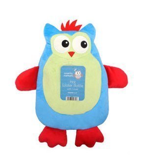 Hot Water Bottles With Owl Animal Style Covers, Sky Blue