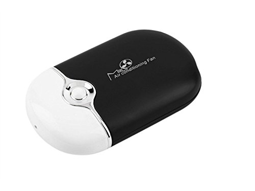 Preisvergleich Produktbild Tragbare Mini Persönlicher Fan Handheld USB Wiederaufladbare Blattlose Klimaanlage Tasche Air Refrigeration Cooler Schreibtisch Fans Sport Reise Lüfter (Schwarz) Tischlüfter