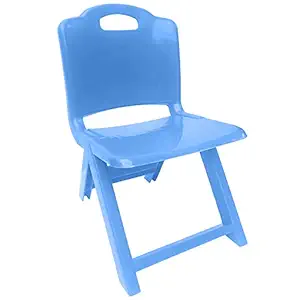 Sunbaby Foldable Baby Chair,Strong and Durable Plastic Chair for Kids/Plastic School Study Chair/Feeding Chair for Kids,Portable High Chair Weight Capacity 40 Kg (Blue)