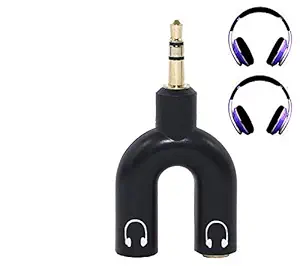 Studiostar 3.5 mm Audio Stereo U Splitter Cable, Male to 2 Port Female for Earphone, Adapter for Smartphone, Tablets, MP3 Players (Color May Varies)